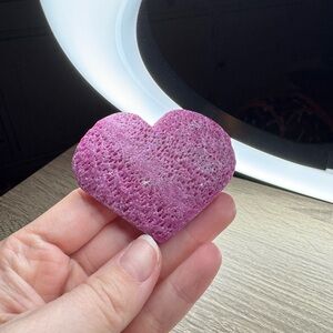 Vibrant Honeycomb Ruby Heart-Shaped Crystal